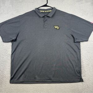 Wake‎ Forest Polo Shirt Mens 2XL Gray Sports Demon Deacons Champion College